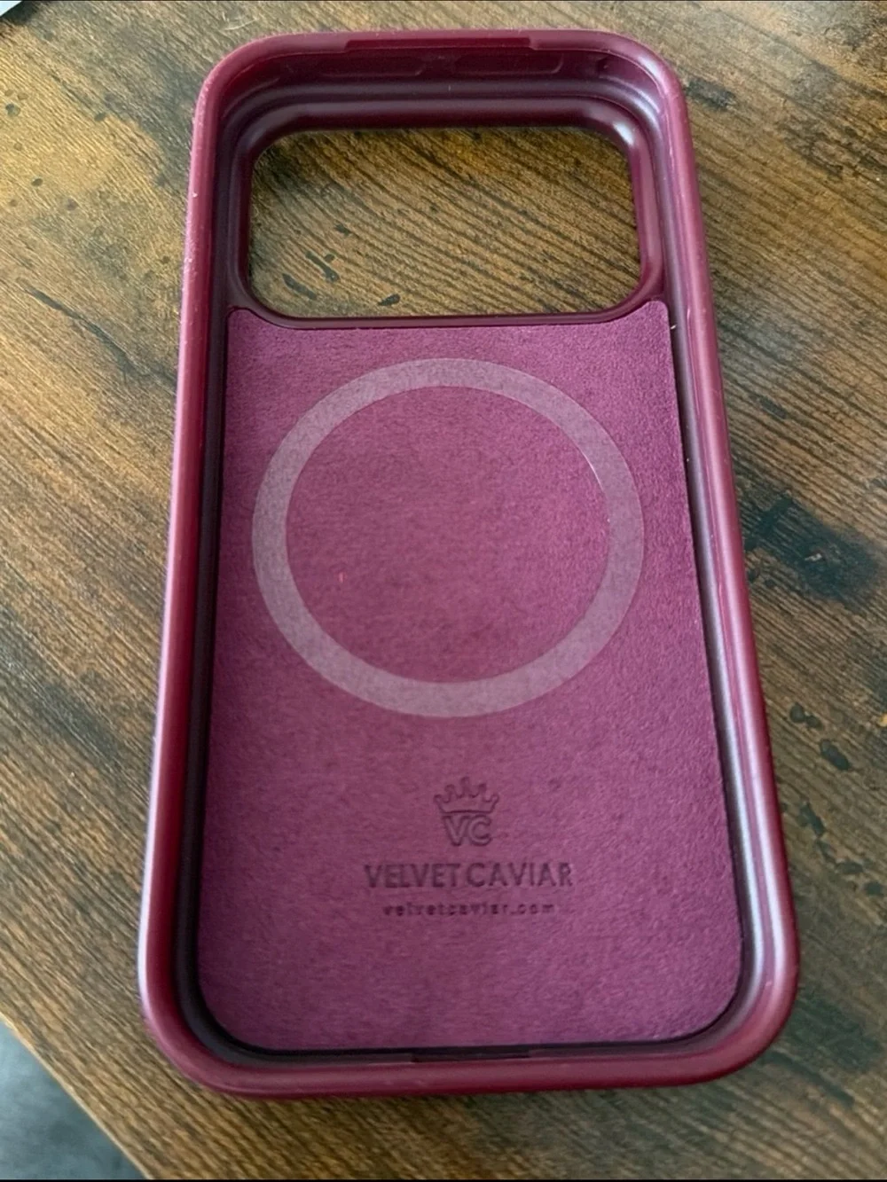 Burgundy 1900 Velvet Caviar IPhone 17 pro case MagSafe